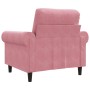 Sillón de terciopelo rosa 60 cm en Sofás | Comprar online en Foru.es