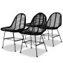 Sillas de comedor 4 unidades de ratán natural negro de vidaXL, Sillas de comedor - Ref: Foro24-244572, Precio: 354,36 €, Desc...