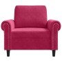 Sillón de terciopelo rojo tinto 60 cm en Sofás | Comprar online en Foru.es