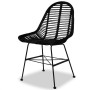 Sillas de comedor 4 unidades de ratán natural negro de vidaXL, Sillas de comedor - Ref: Foro24-244572, Precio: 359,85 €, Desc...