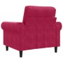 Sillón de terciopelo rojo tinto 60 cm en Sofás | Comprar online en Foru.es