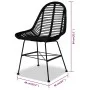 Sillas de comedor 4 unidades de ratán natural negro de vidaXL, Sillas de comedor - Ref: Foro24-244572, Precio: 354,36 €, Desc...