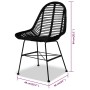 Sillas de comedor 4 unidades de ratán natural negro de vidaXL, Sillas de comedor - Ref: Foro24-244572, Precio: 359,85 €, Desc...