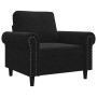 Sillón de terciopelo negro 60 cm en Sofás | Comprar online en Foru.es