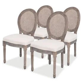 Sillas de comedor 4 unidades tela color crema de vidaXL, Sillas de comedor - Ref: Foro24-244090, Precio: 628,45 €, Descuento: %