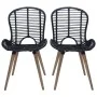 Sillas de comedor 4 unidades de ratán natural negro de vidaXL, Sillas de comedor - Ref: Foro24-246808, Precio: 346,11 €, Desc...