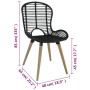 Sillas de comedor 4 unidades de ratán natural negro de vidaXL, Sillas de comedor - Ref: Foro24-246808, Precio: 329,22 €, Desc...