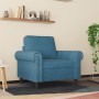 Sillón de terciopelo azul 60 cm en Sofás | Comprar online en Foru.es