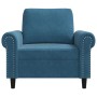 Sillón de terciopelo azul 60 cm en Sofás | Comprar online en Foru.es