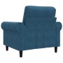 Sillón de terciopelo azul 60 cm en Sofás | Comprar online en Foru.es