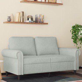 Sofá de 2 plazas de terciopelo gris claro 120 cm en Sofás | Comprar online en Foru.es