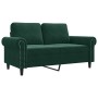 Sofá de 2 plazas de terciopelo verde oscuro 120 cm en Sofás | Comprar online en Foru.es