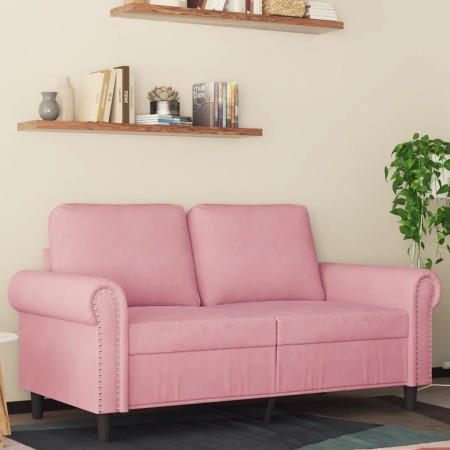 Sofá de 2 plazas terciopelo rosa 120 cm en Sofás | Comprar online en Foru.es