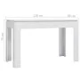 Glossy white engineered wood dining table 120x60x76 cm by vidaXL, Kitchen and dining tables - Ref: Foro24-800762, Price: 81,3...