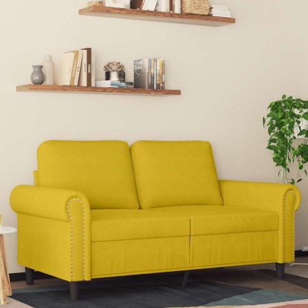 Sofá de 2 plazas terciopelo amarillo 120 cm en Sofás | Comprar online en Foru.es