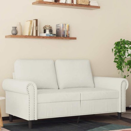 Sofá de 2 plazas terciopelo color crema 120 cm en Sofás | Comprar online en Foru.es