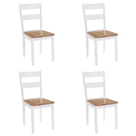 Sillas de comedor 4 unidades madera maciza de caucho blanco de vidaXL, Sillas de comedor - Ref: Foro24-245369, Precio: 247,18...