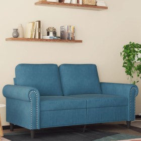 Sofá de 2 plazas terciopelo azul 120 cm en Sofás | Comprar online en Foru.es