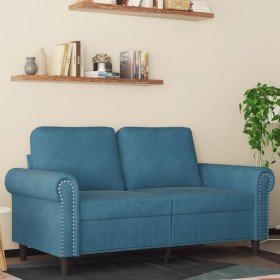 Sofá de 2 plazas terciopelo azul 120 cm en Sofás | Comprar online en Foru.es