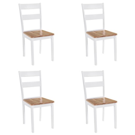 Sillas de comedor 4 unidades madera maciza de caucho blanco de vidaXL, Sillas de comedor - Ref: Foro24-245369, Precio: 247,18...