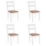 Sillas de comedor 4 unidades madera maciza de caucho blanco de vidaXL, Sillas de comedor - Ref: Foro24-245369, Precio: 247,18...