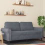 Sofá de 2 plazas de terciopelo gris oscuro 140 cm en Sofás | Comprar online en Foru.es