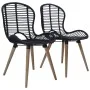 Sillas de comedor 2 unidades ratán natural negro de vidaXL, Sillas de comedor - Ref: Foro24-246807, Precio: 169,79 €, Descuen...