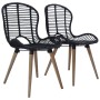 Sillas de comedor 2 unidades ratán natural negro de vidaXL, Sillas de comedor - Ref: Foro24-246807, Precio: 171,95 €, Descuen...