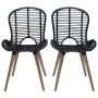 Sillas de comedor 2 unidades ratán natural negro de vidaXL, Sillas de comedor - Ref: Foro24-246807, Precio: 169,79 €, Descuen...