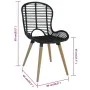 Sillas de comedor 2 unidades ratán natural negro de vidaXL, Sillas de comedor - Ref: Foro24-246807, Precio: 169,79 €, Descuen...