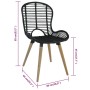 Sillas de comedor 2 unidades ratán natural negro de vidaXL, Sillas de comedor - Ref: Foro24-246807, Precio: 171,95 €, Descuen...