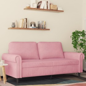Sofá de 2 plazas terciopelo rosa 140 cm en Sofás | Comprar online en Foru.es