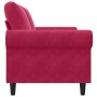 Sofá de 2 plazas de terciopelo rojo tinto 140 cm en Sofás | Comprar online en Foru.es