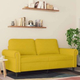 Sofá de 2 plazas terciopelo amarillo 140 cm en Sofás | Comprar online en Foru.es