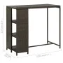 Mesa bar estante almacenaje 120x60x110cm ratán sintético marrón de vidaXL, Mesas de cocina y de comedor - Ref: Foro24-313475,...