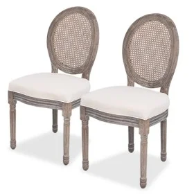 Sillas de comedor 2 unidades tela color crema de vidaXL, Sillas de comedor - Ref: Foro24-244089, Precio: 319,42 €, Descuento: %