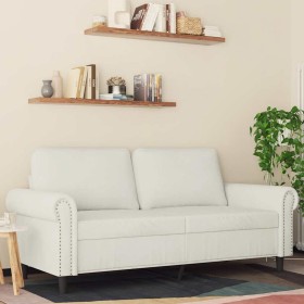 Sofá de 2 plazas terciopelo color crema 140 cm en Sofás | Comprar online en Foru.es