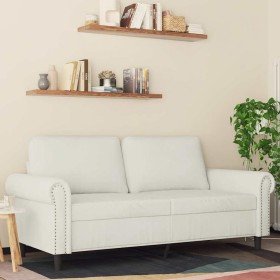 Sofá de 2 plazas terciopelo color crema 140 cm en Sofás | Comprar online en Foru.es