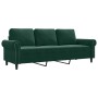 Sofá de 3 plazas terciopelo verde oscuro 180 cm en Sofás | Comprar online en Foru.es