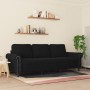 Sofá de 3 plazas terciopelo negro 180 cm en Sofás | Comprar online en Foru.es