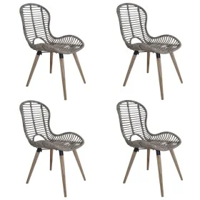 Sillas de comedor 4 unidades ratán marrón natural de vidaXL, Sillas de comedor - Ref: Foro24-246854, Precio: 274,45 €, Descue...