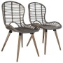 Sillas de comedor 4 unidades ratán marrón natural de vidaXL, Sillas de comedor - Ref: Foro24-246854, Precio: 277,05 €, Descue...