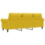 Sofá de 3 plazas terciopelo amarillo 180 cm en Sofás | Comprar online en Foru.es