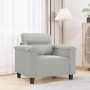 Sillón de tela microfibra gris claro 60 cm en Sofás | Comprar online en Foru.es