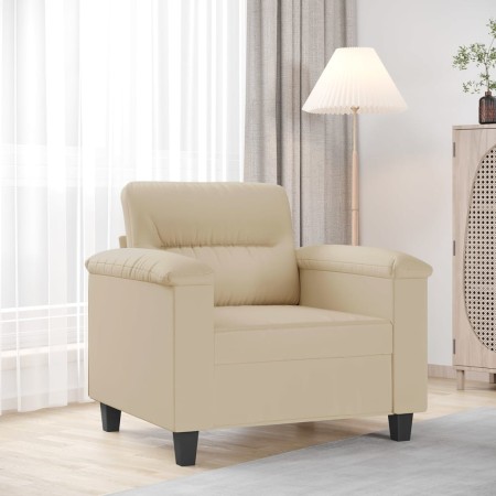 Sillón de tela de microfibra color crema 60 cm en Sofás | Comprar online en Foru.es