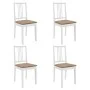 Sillas de comedor con cojines 4 unidades madera maciza blanca de vidaXL, Sillas de comedor - Ref: Foro24-247635, Precio: 219,...