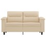 Sofá de 2 plazas de tela de microfibra color crema 120 cm en Sofás | Comprar online en Foru.es