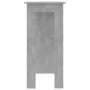 Mesa bar con estante contrachapada gris hormigón 102x50x103,5cm de vidaXL, Mesas de cocina y de comedor - Ref: Foro24-809462,...
