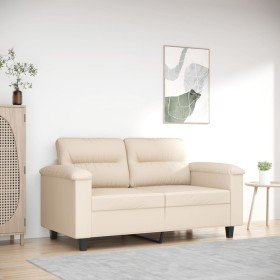 Sofá de 2 plazas de tela de microfibra beige 120 cm en Sofás | Comprar online en Foru.es