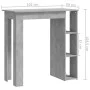 Mesa bar con estante contrachapada gris hormigón 102x50x103,5cm de vidaXL, Mesas de cocina y de comedor - Ref: Foro24-809462,...